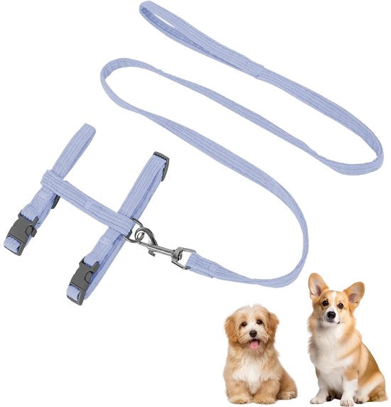 Cinturone per cani per cani di taglia media - Cinturone con fune per trainare - Cinturone per allenamento - Blu - Adatto a cani da 15 a 25 kg - Regolabile automaticamente
