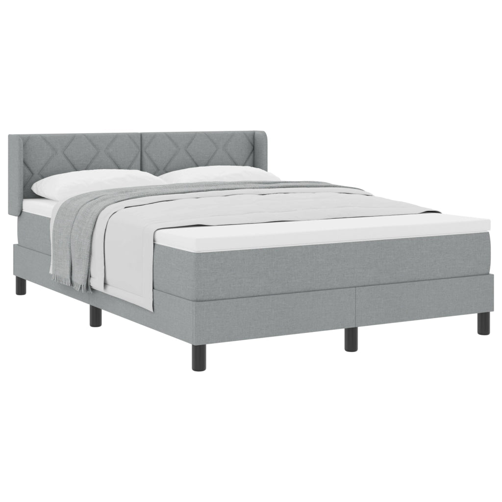 Letto a Molle  con Materasso Grigio Chiaro 160x200 cm in Tessuto