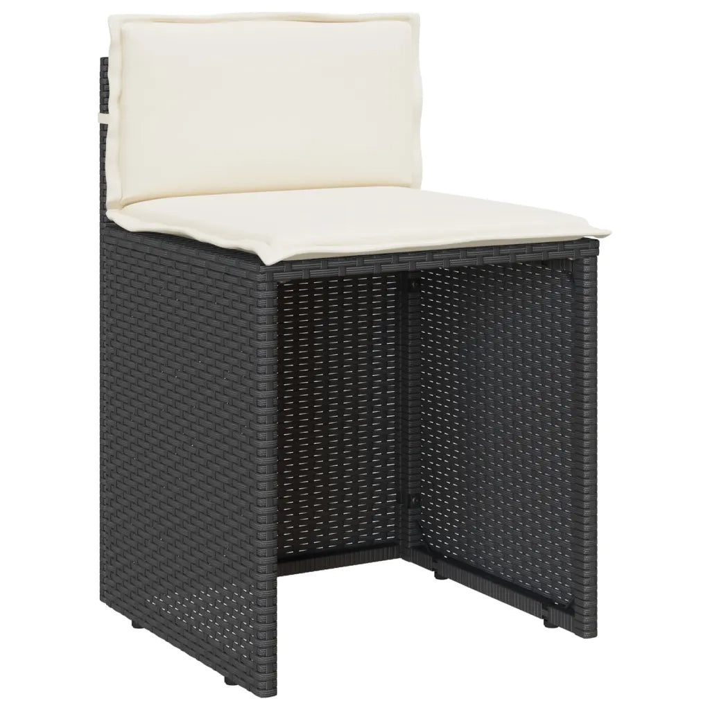 Set da BistrÃ² 3 pz con Cuscini Nero in Polyrattan