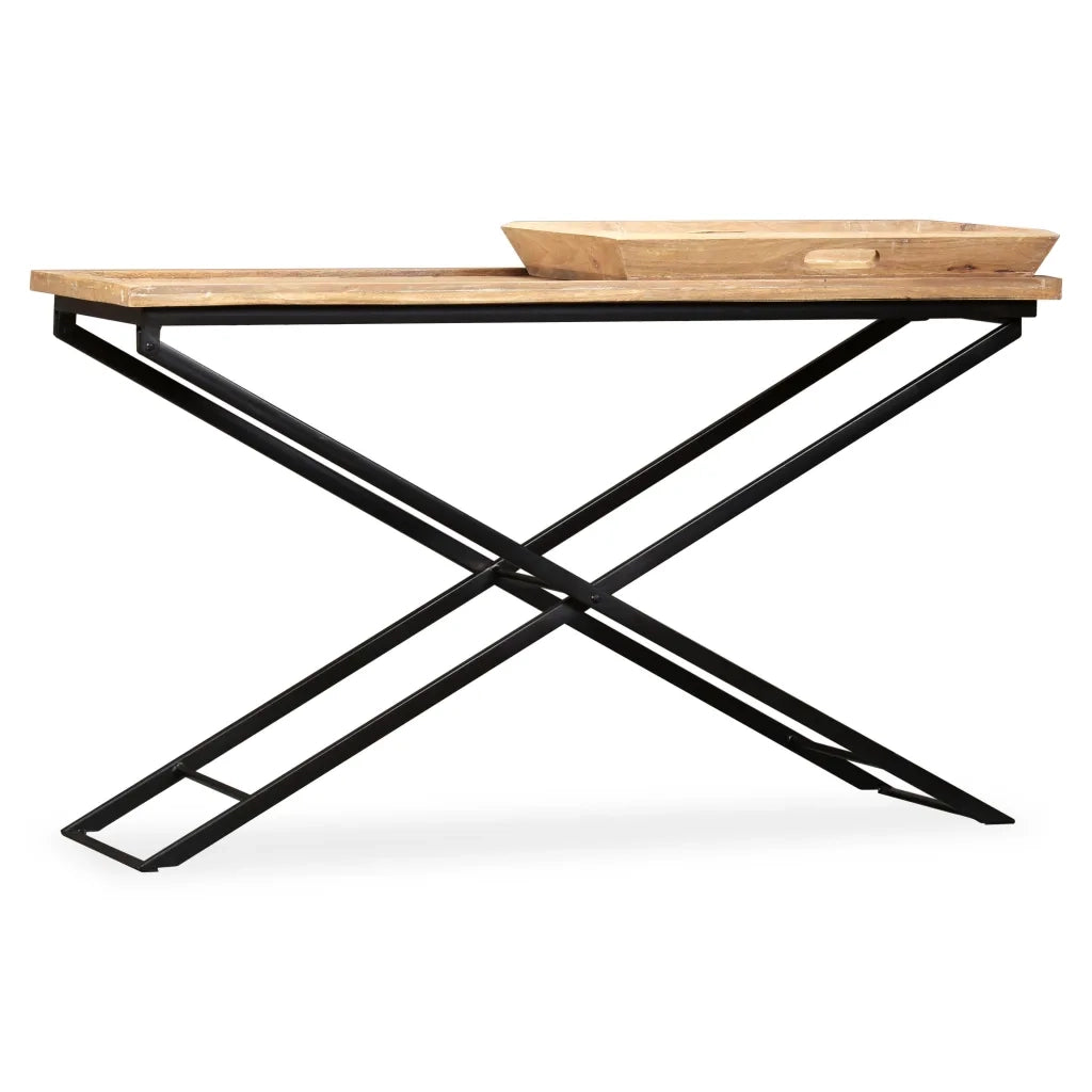 Tavolino Consolle in Legno Massello di Mango 130x40x80 cm 244897