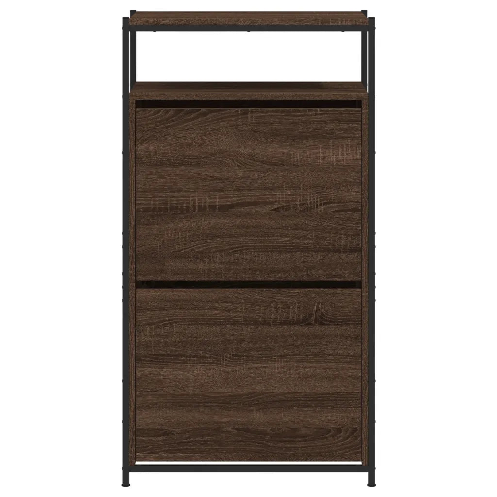 Scarpiera-Scaffale per scarpe Rovere Marrone 60x34x112 cm in Legno Multistrato
