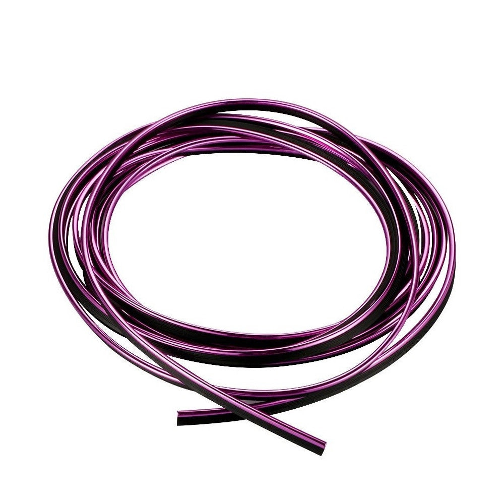 Trade Shop - Striscia Profilo Decorativa Adesivo Cromato Cromata Viola Ws1180 5 Metri Auto -