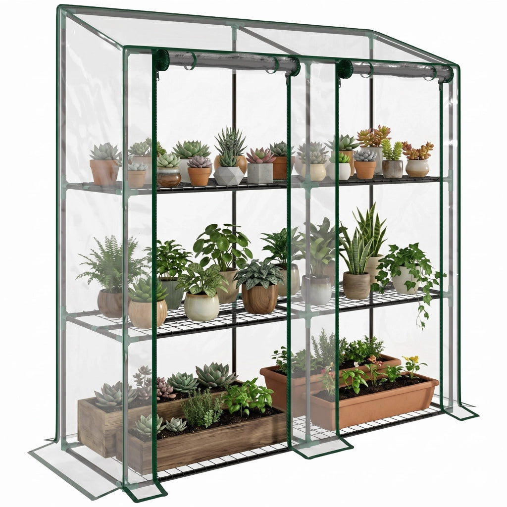 Serra da giardino 3 livelli ¨C zephmum ¨C 143x46x151 cm trasparente