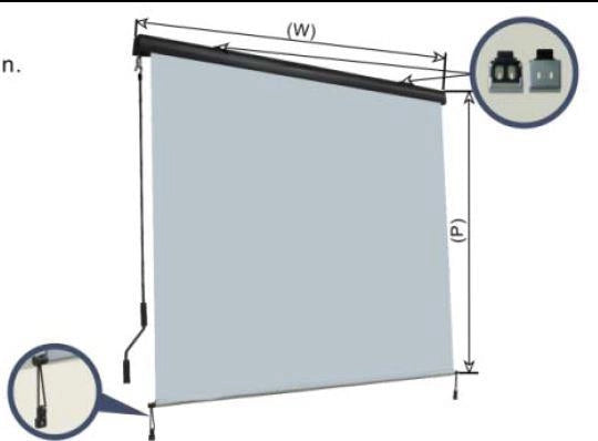Tenda da Sole Avvolgibile Manuale 120x250 cm in Alluminio e Poliestere Charleston Beige