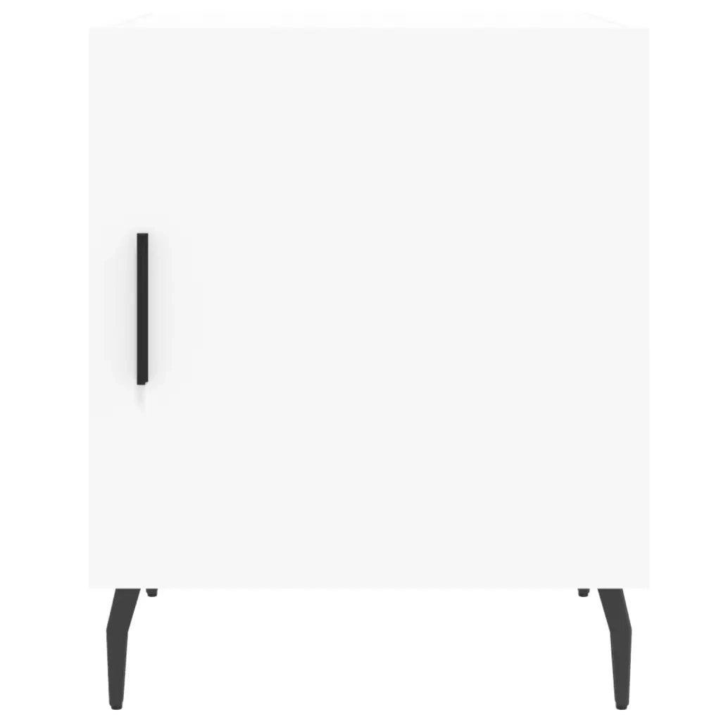 Set di 2 Comodini | Armadio da Notte | Mobiletto da notte Bianchi 40x40x50 cm in Legno Multistrato