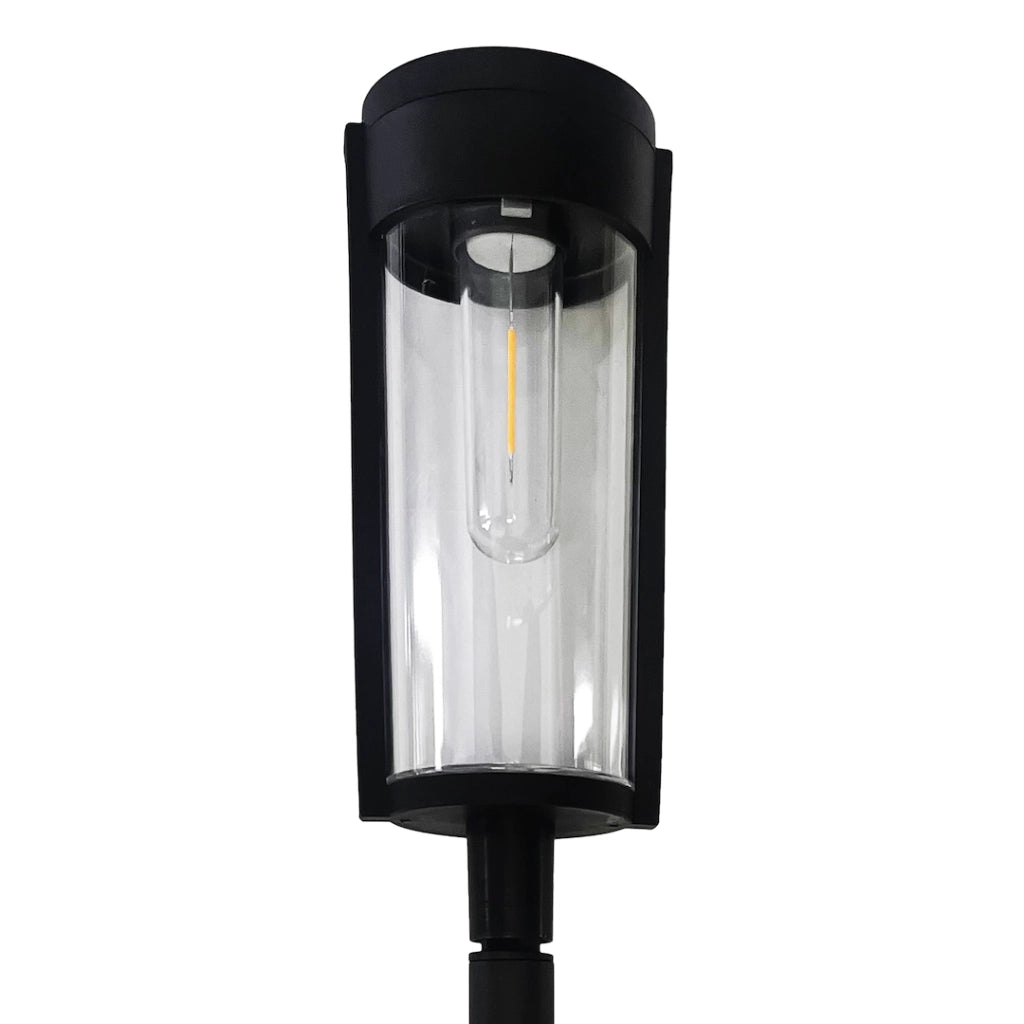Paletto solare LED 2pz 65cm nero tondo 3000K IP44