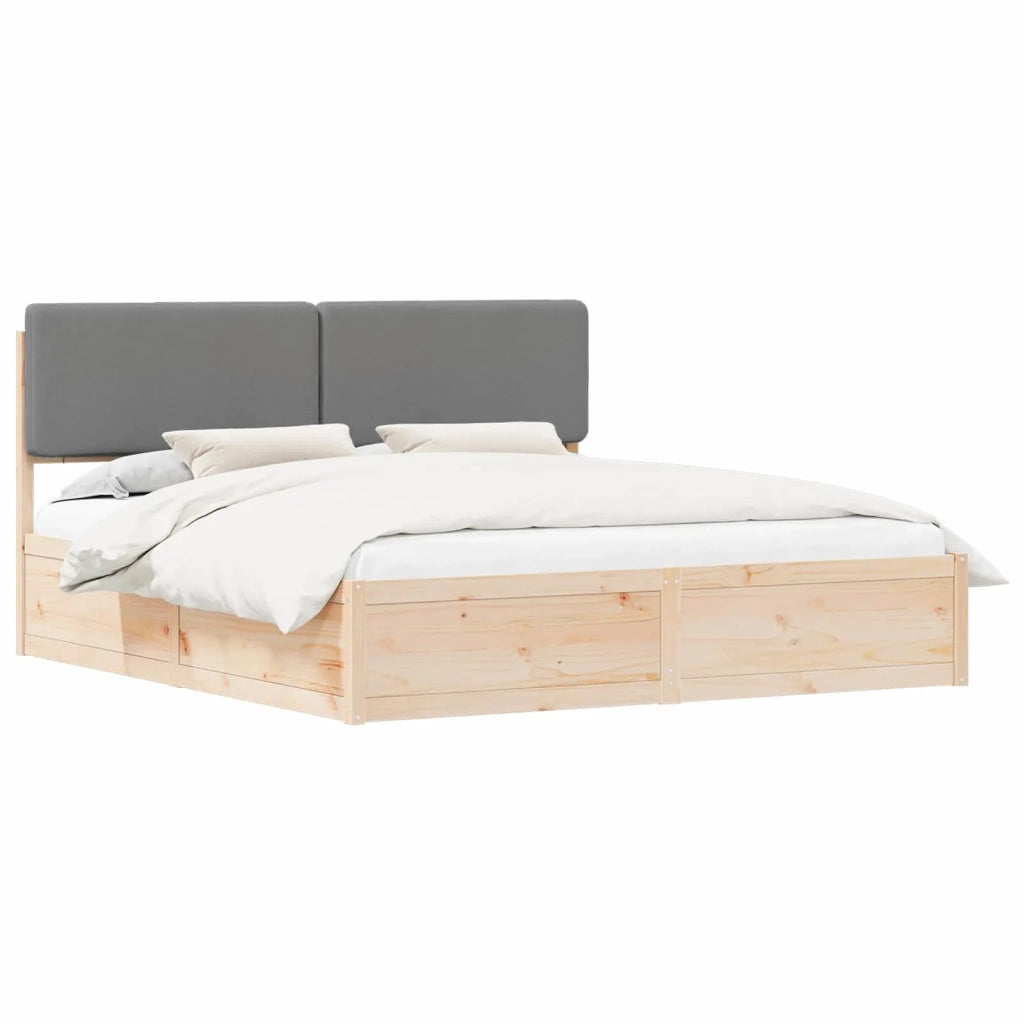 Letto con Testiera Rivestita Grigio chiaro 180 x 200 cm