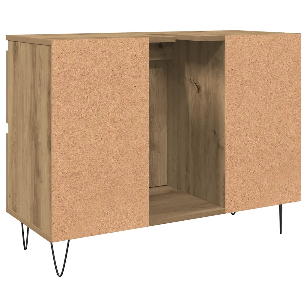 Mobiletto da Bagno Rovere Artigianale 80x33x60 cm in Truciolato