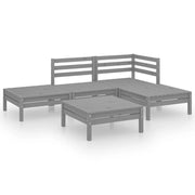 Set di mobili da giardino mobili da esterno 5 pezzi legno di pino massiccio grigio 02_0016557