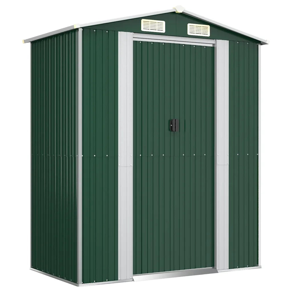 Capanno da Giardino Verde 192x108x223 cm in Acciaio Zincato 319267