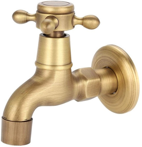 Rubinetto con Design Retro - Installazione a Parete - Maniglia Singola - Maniglia in Ottone di Alta Qualità - Resistente alla Corrosione - Facile da Installare - Rubinetto di Acqua