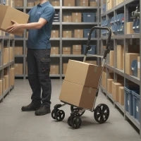 Carrello della Spesa Pieghevole da 46 L 3 in 1 con 6 Ruote, Borsa Termica e Manico Regolabile 44x58x100 cm Grigio