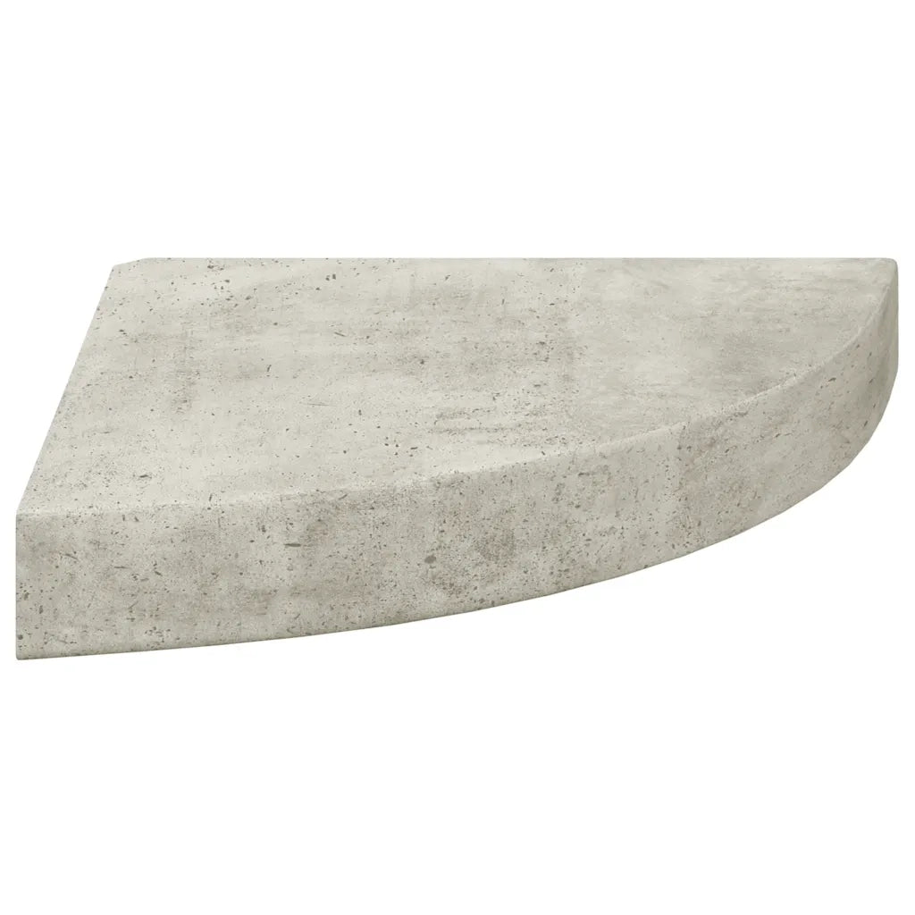 2 pz Mensole | Ripiano | Scaffale Angolari Grigio Cemento 25x25x3,8 cm in MDF