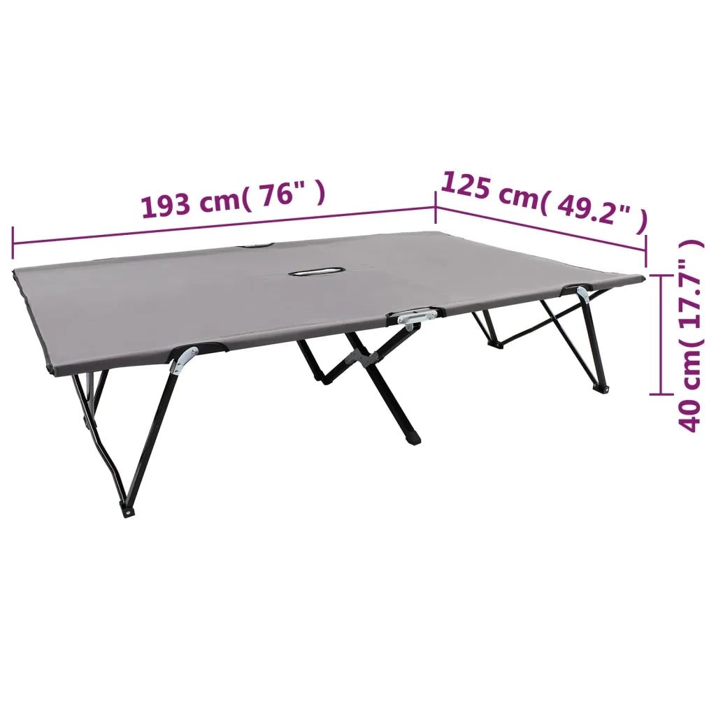 Lettino Prendisole Pieghevole per 2 Persone Grigio in Acciaio cod mxl 67320