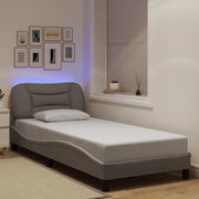 Giroletto con LED senza Materasso Hvar Tortora 90x200 cm Tessuto 3213680