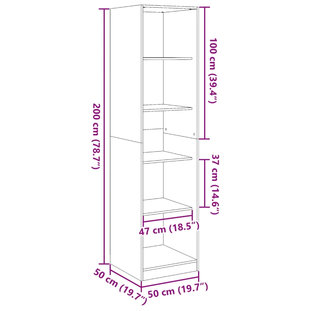 Armadio Legno Antico 50x50x200 cm in Legno tecnico CFW6744110