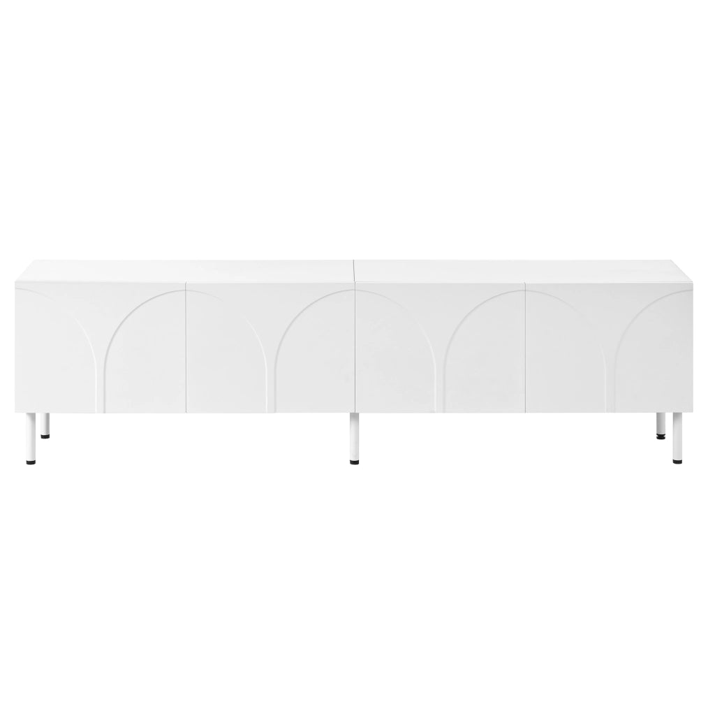 Mobile TV con 4 ante e 2 vani; per soggiorno; in MDF e PB; 180×35×49 cm; bianco