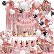 Decorazioni per compleanni palloni - 118 pezzi - con pompa - compleanno ragazza - carta vetrata frangia tenda - rosa oro - decorazione pallone singola per festa
