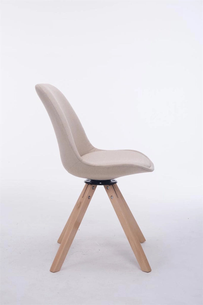 Sedia ospite Troyes Girevole Tessuto Quadrato crema,natura