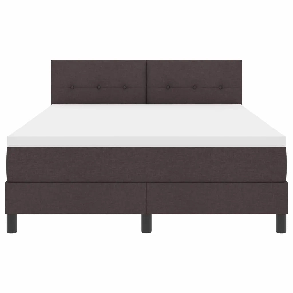 Letto a molle con testiera Marrone Scuro 140 x 200 cm Tessuto 3338695