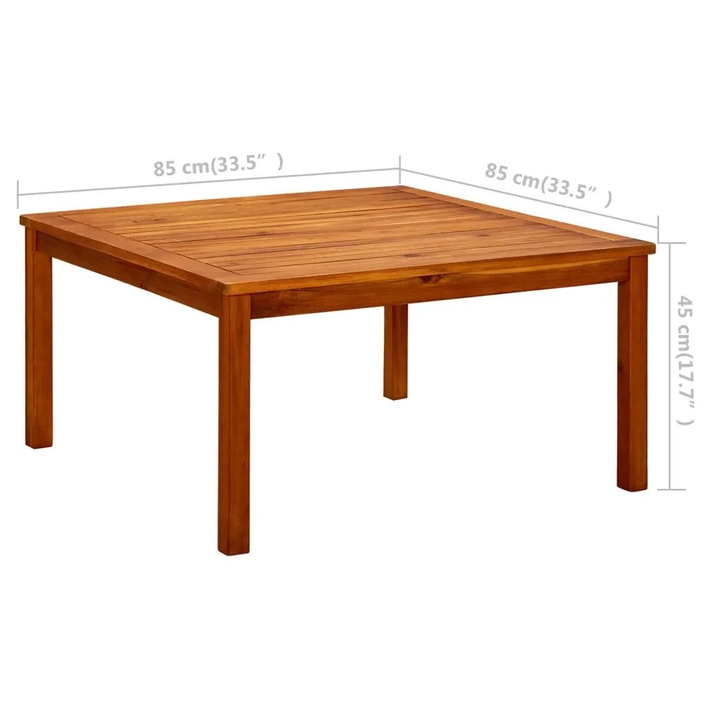 Tavolino da Giardino 85x85x45 cm in Legno Massello di Acacia 316396