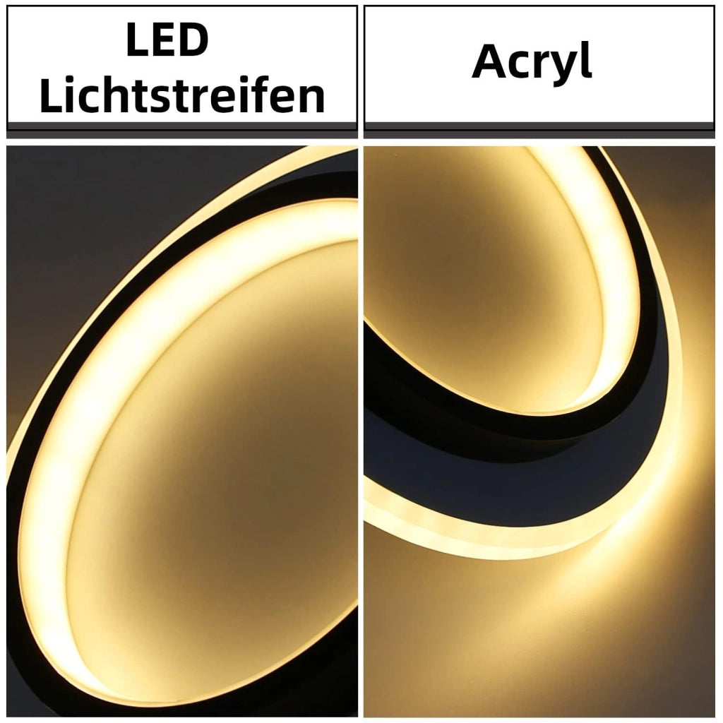 ZMH Lampada da soffitto LED design moderno bianco nero acrilico per soggiorno