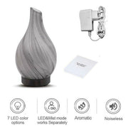 Trade Shop - Diffusore Oli Vetro Cromoterapia Aromaterapia Umidificatore Bianco E Nero 02 Led -