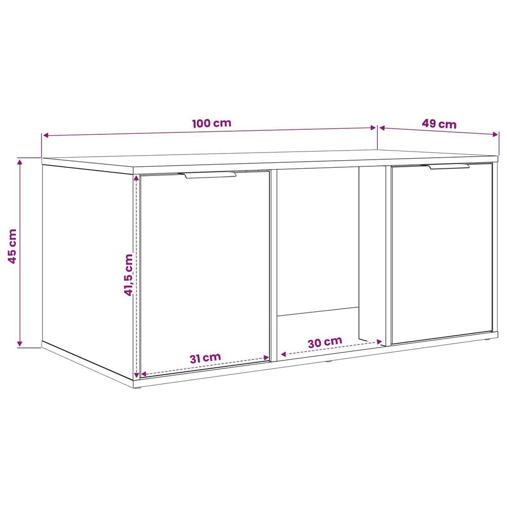 Mobile Per Gatti Rovere Artigianale 100 X 49 X 45 Cm
