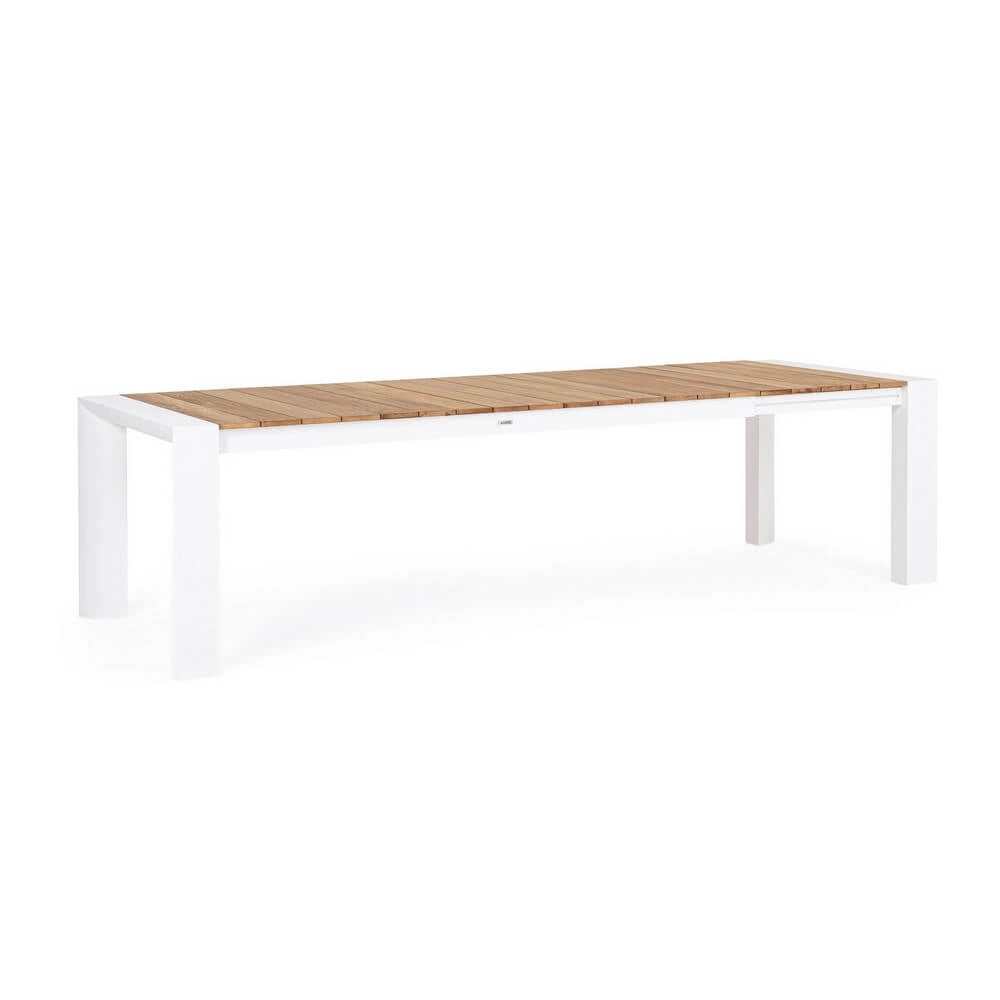 Tavolo da Giardino Allungabile in Alluminio e Teak 228/294x100 cm - CAMERON