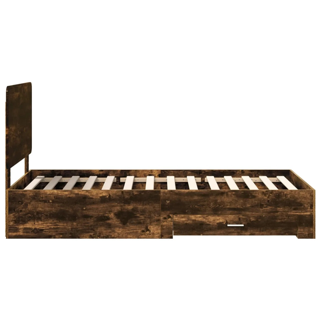 Struttura del letto Rovere fumé 100 x 200 cm Legno multistrato 3412823