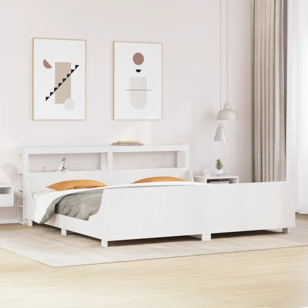 Giroletto senza Materasso Bianco 200x200 cm Legno Massello Pino 3306448