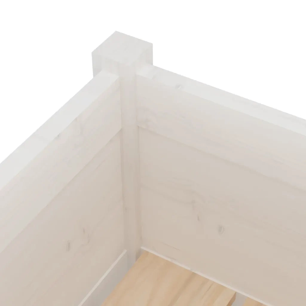 Fioriera da Giardino-Vaso da Esterno Bianca 70x70x70 cm Legno Massello di Pino 495619