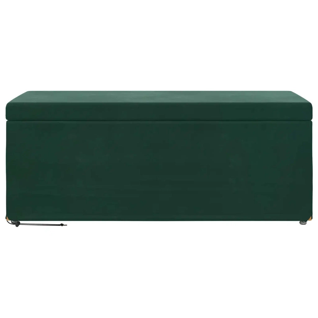 Pouf Verde Scuro Velluto e Legno Ingegnerizzato
