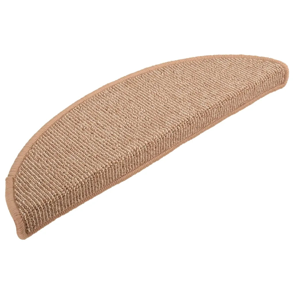 Tappetini per scale 15 pz 56x17x3 cm Marrone chiaro Semicircolari 149851
