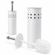 Portascopino Bagno Traforato Con Coperchio Disponibile in Nero, Bianco, Tortora Bianco