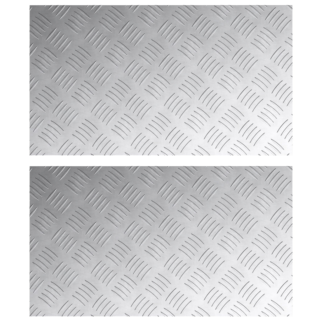 Pannelli in Alluminio con Texture a Rombo 2 pz Antiscivolo 70x40 cm