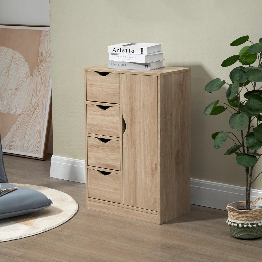 Armadio Battente con 4 Cassetti e Ripiano ¨C zephmum ¨C Robe 54x29x83 cm