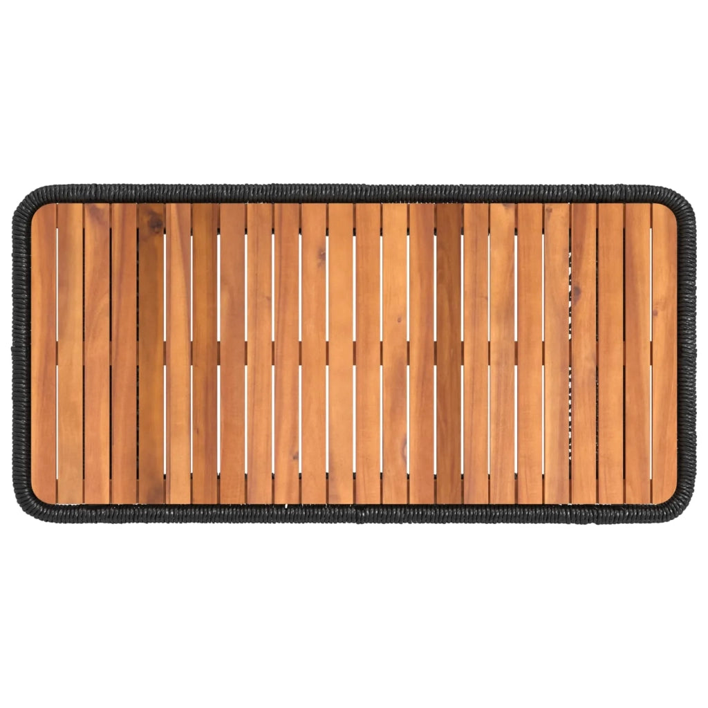 Set da Pranzo per Giardino 4 pz Nero e Crema polyrattan 42026753