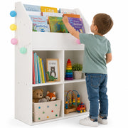 Libreria Cameretta Bambini Legno Scaffale 5 Ripiani Porta Giocattoli Libri Bianco