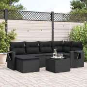 Set Divani da Giardino con Cuscini 7pz Nero Polyrattancod mxl 90869