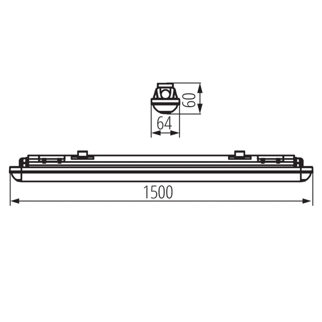 Plafoniera stagna LED DICHT 150cm 48W 4000K IP65 Miledo