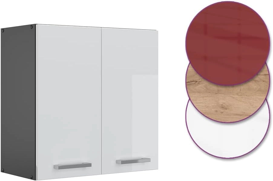Pensile da cucina R-Line, Bianco lucido, 60 cm, per la libera combinazione all'interno di sistemi cucina modulari