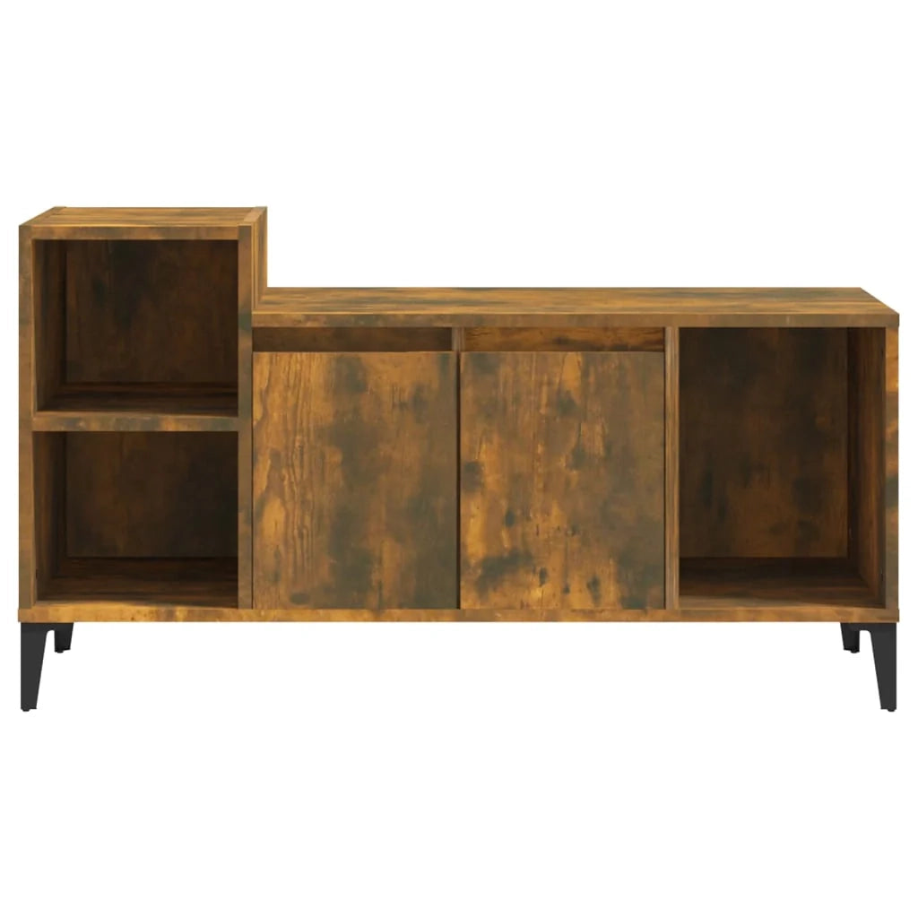 Mobile TV multimediale scaffale TV credenza mobile TV sala da pranzo soggiorno camera da letto rovere affumicato 100 x 35 x 55 cm legno ingegnerizzato marrone 02_0027277