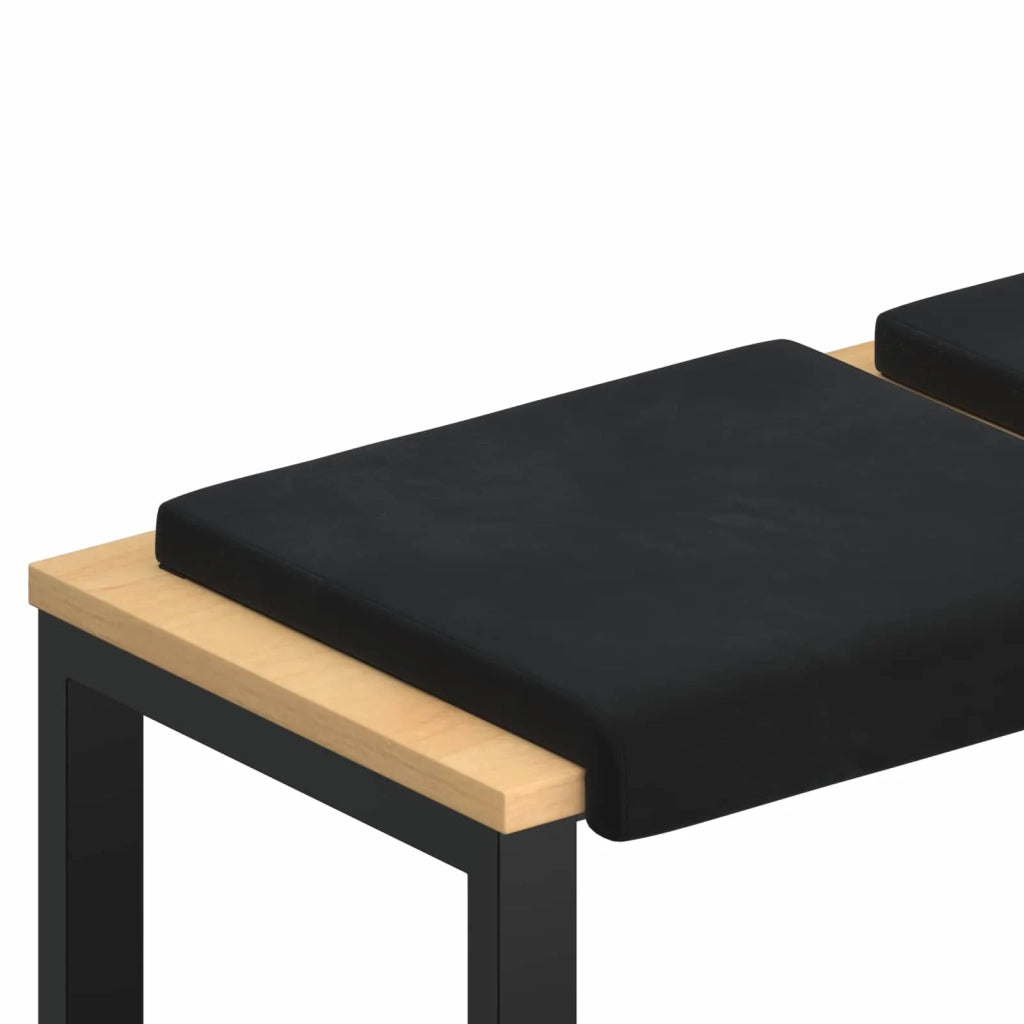 Cuscino per panchina 2 pcs Velluto Nero Profondità 35 cm 42043027