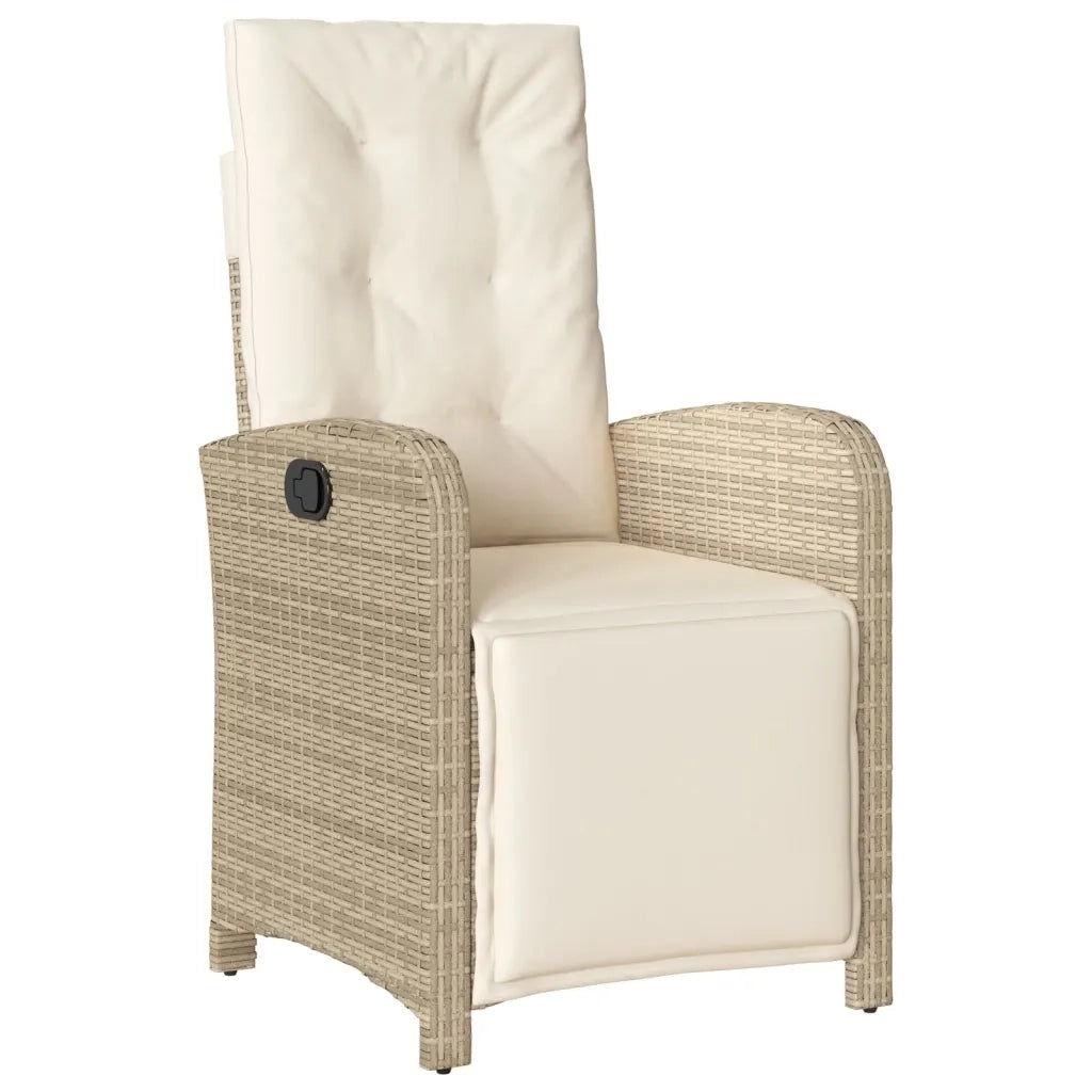 Sedie da Giardino Reclinabili 2 pz con Poggiapiedi Polyrattan 365196