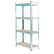 Scaffale 4 Ripiani in Metallo Zincato 75x30cm - Portata 400kg