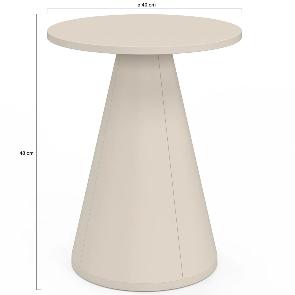 IDMarket - Set di 2 tavolini rotondi, tavolini da salotto, comodini ELEONORE da 40 cm in metallo beige
