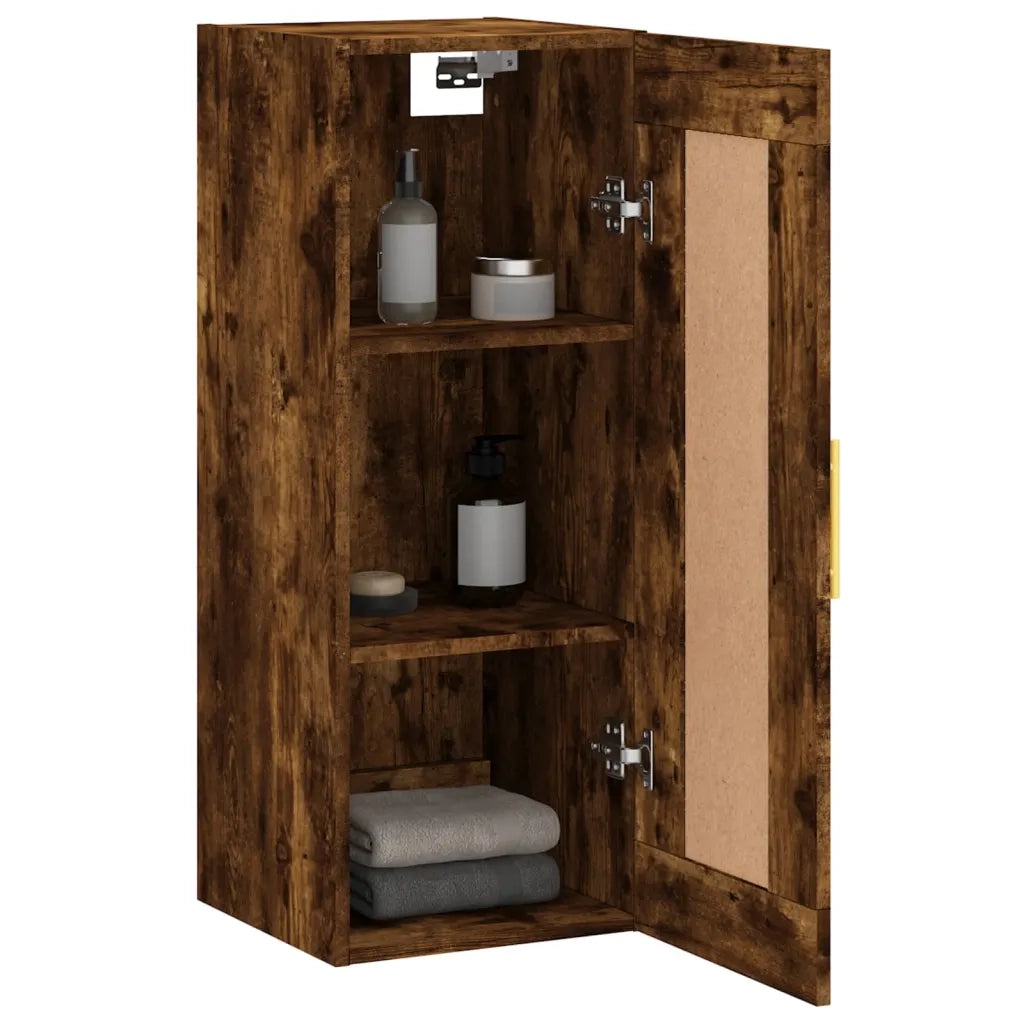 Mobile a Parete Rovere Fumo 34,5x34x90 cm in Legno Multistrato 830489