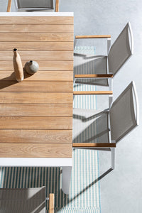 Tavolo da Giardino 180x90x75 cm in Alluminio Cameron Bianco