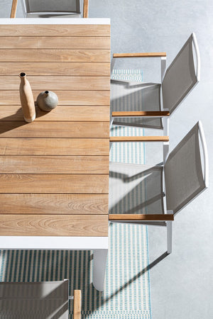 Tavolo da Giardino 180x90x75 cm in Alluminio Cameron Bianco